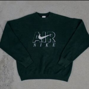 Vintage 90s Nike Air Sweatshirt Forest Green Rare Mens L Unisex